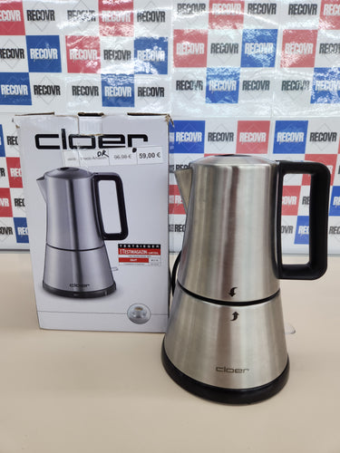 Cafetera espresso eléctrica, 3-6 tazas, un filtro de acero inoxidable, Apagado automático, Indicador de nivel de agua, Interruptor encendido / apagado, 365 vatios, acero inoxidable Cloer 5928